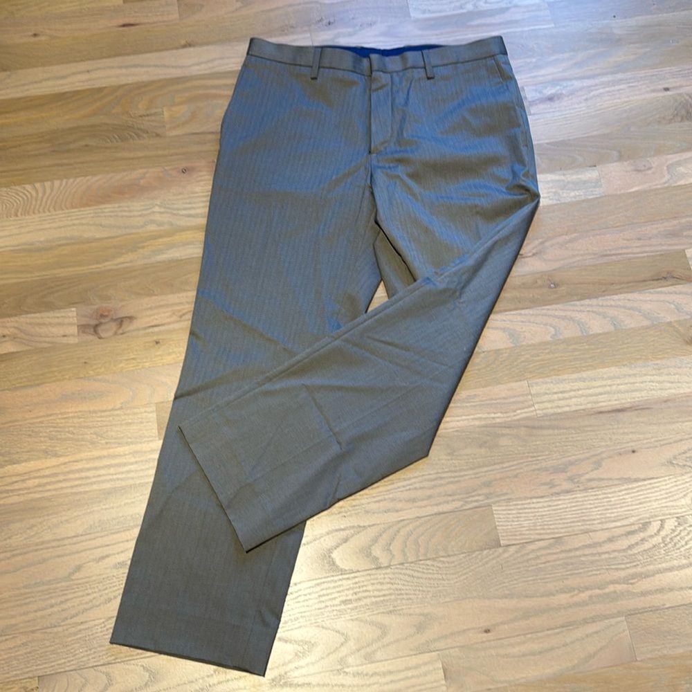 Banana Republic No Iron Slim Fit Gray Cotton Dress Pants 34x30